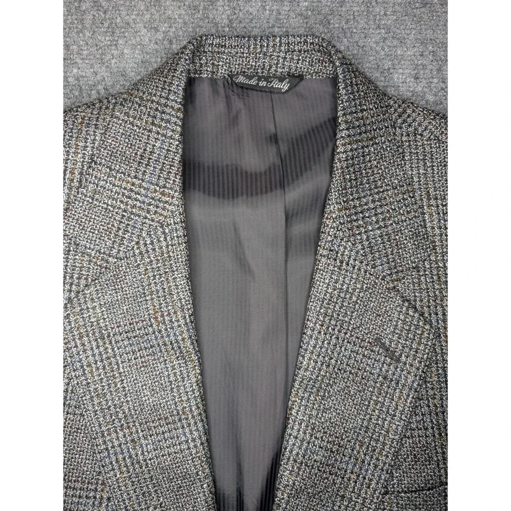 Vito Rufolo Wool Silk Mens Blazer Suit Jacket Size 44‎ LN Sport Coat Gray Tweed